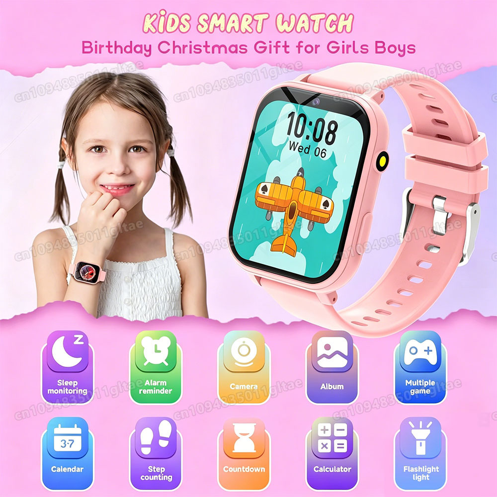 Smartwatch Watches Birthday Gift For Boys - 子供向け新型スマートウォッチ HDカメラ フラッシュライト 学習パートナー マルチゲーム 電卓