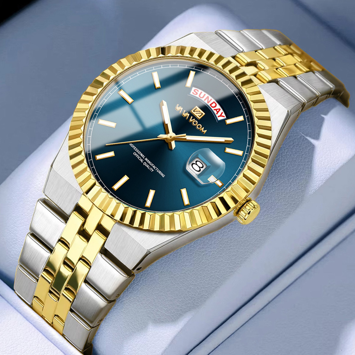Smartwatch Sports Watches For Men - 男性クォーツ時計パイロットシリーズ 40 ミリメートルゴールドリングシンプルなスポーツダイヤル発光スケールゴールドステンレス鋼ストラップカジュアルウェア腕時計