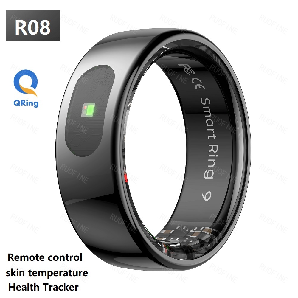 Smartwatch Sports Watches For Men - リング R08 Qring 女性用男性用メッセージ通知リモコン電子モニター睡眠トラッカーフィットネス IOS Android