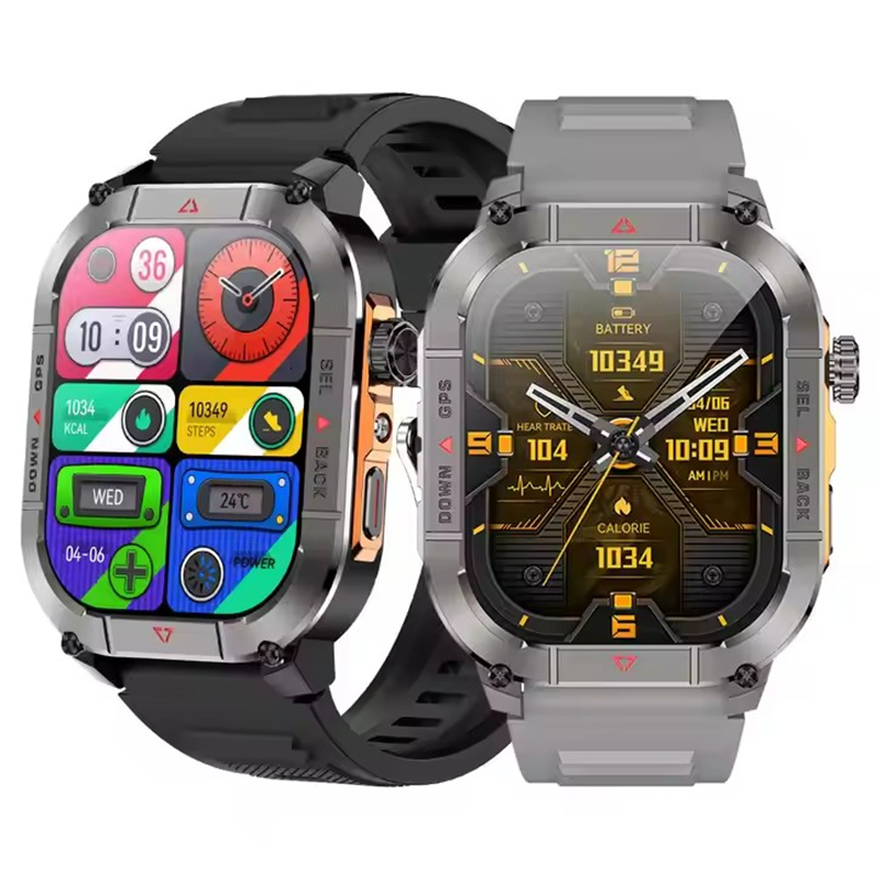 Smartwatch New Watches For Men - 新型HK84メンズスマートウォッチ AMOLED アウトドアGPSスポーツ測位コンパス フィットネストラッカー BT通話 健康管理スマートウォッチ