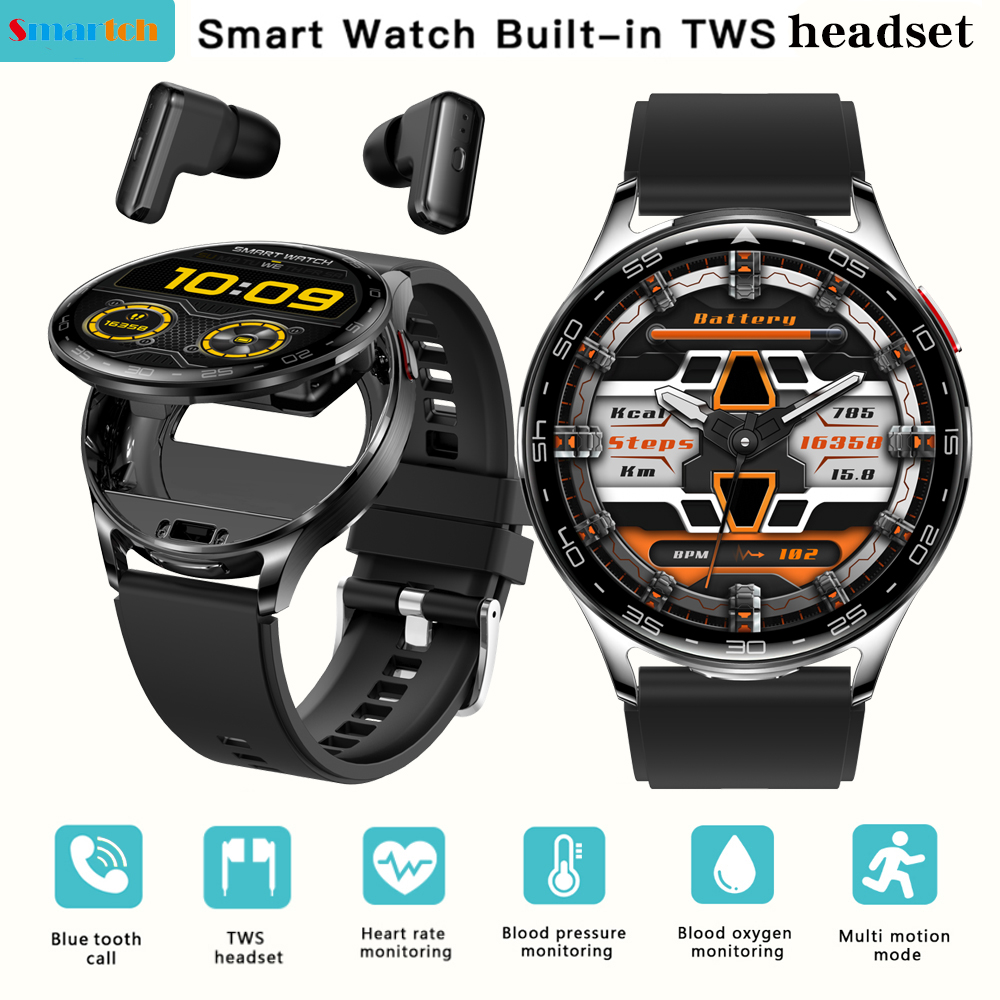 Smartwatch Noise Watches For Women - 男性と女性のためのtwsスマートヘッドセットウォッチ、スポーツフィットネススマートウォッチ、心拍数、健康、ノイズリダクション、イヤホン音楽、1.39インチ、2 in 1