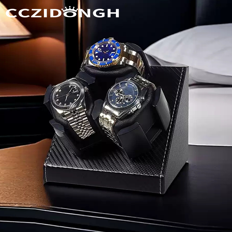 Watch Winder Single - 3+0 ウォッチワインダー レザー製自動巻き時計ボックス ウァンバオ静音モーター付き ウォッチキャビネット 時計収納ボックス