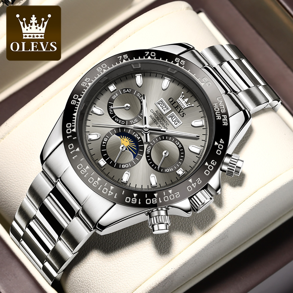 Seiko Watch 5 Sports - OLEVS 6654 高級メンズ腕時計クロノグラフ自動機械式腕時計防水発光トップブランドの腕時計男性日付スポーツ