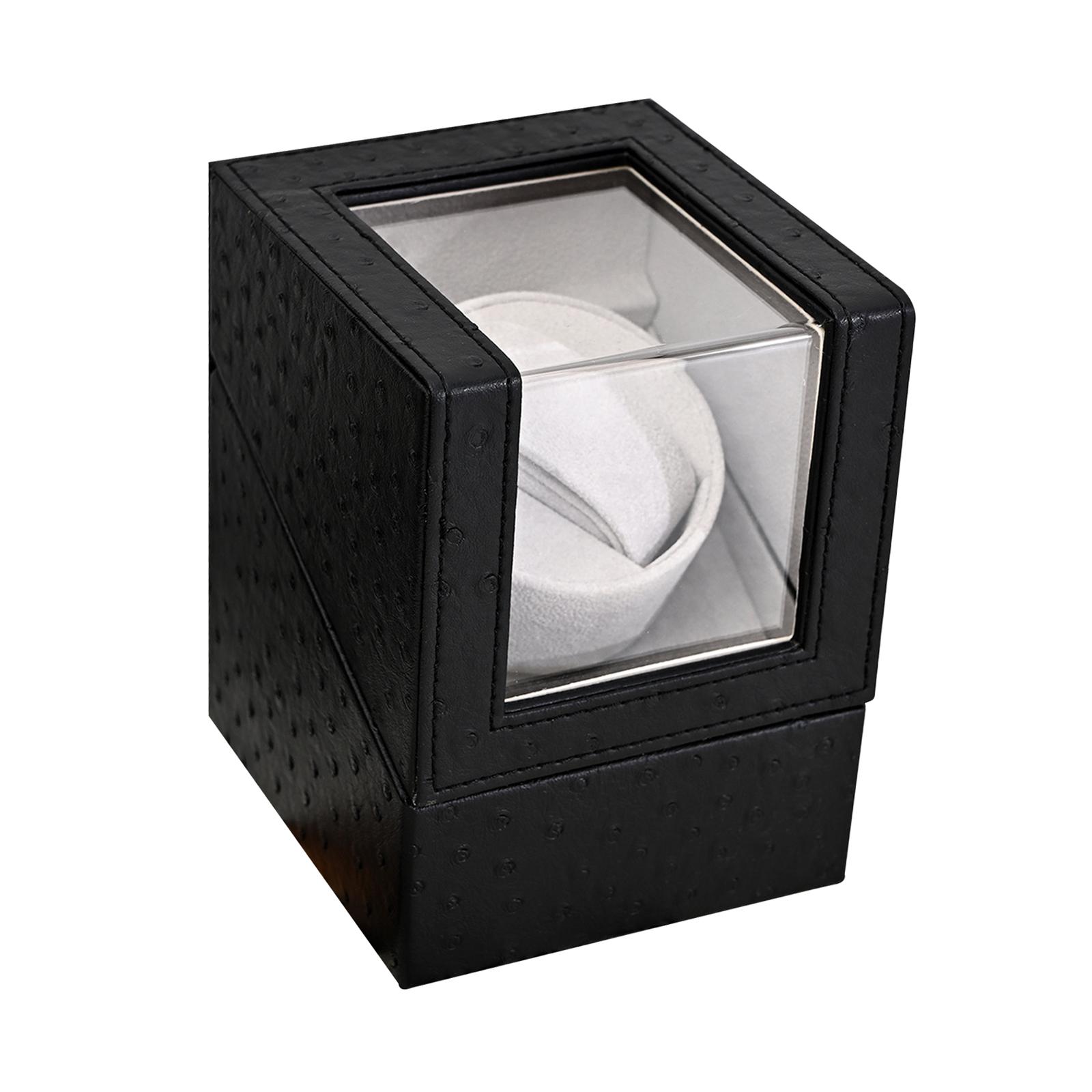 Watch Winder Single - シングル自動時計ワインダー、静音モーター付き機械式時計オーガナイザー、女性、男性、コレクター向けのジュエリー収納
