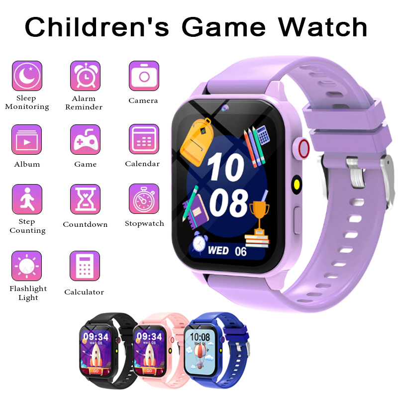 Smartwatch Watches Gift For Boys - スマートウォッチ子供用ゲームウォッチ 1.83 インチ表示画面睡眠モニターカメラ目覚まし時計キッズブレスレット男の子女の子ギフト用