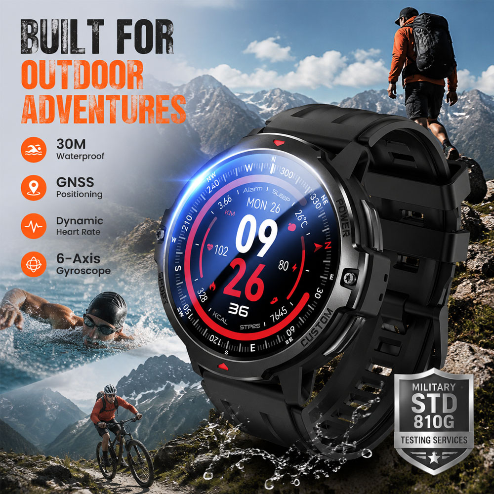 Smartwatch Timex Watches For Men - 新しい 6 軸ジャイロスコープ軍用 GPS スマートウォッチ 3ATM