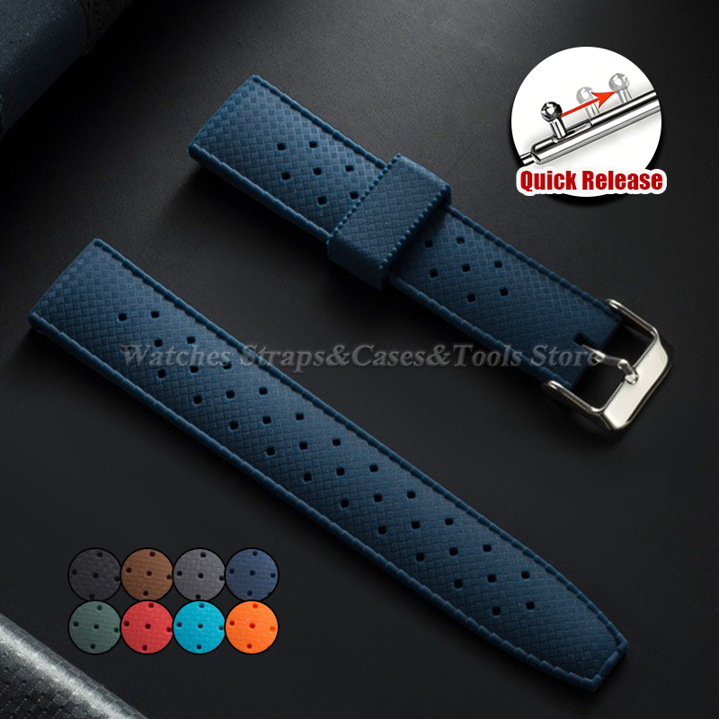 Smartwatch Premium Watches For Women - プレミアムトロピカルラバー時計ストラップ 20mm 22mm クイックリリース ユニバーサルリストバンド スマートウォッチ用