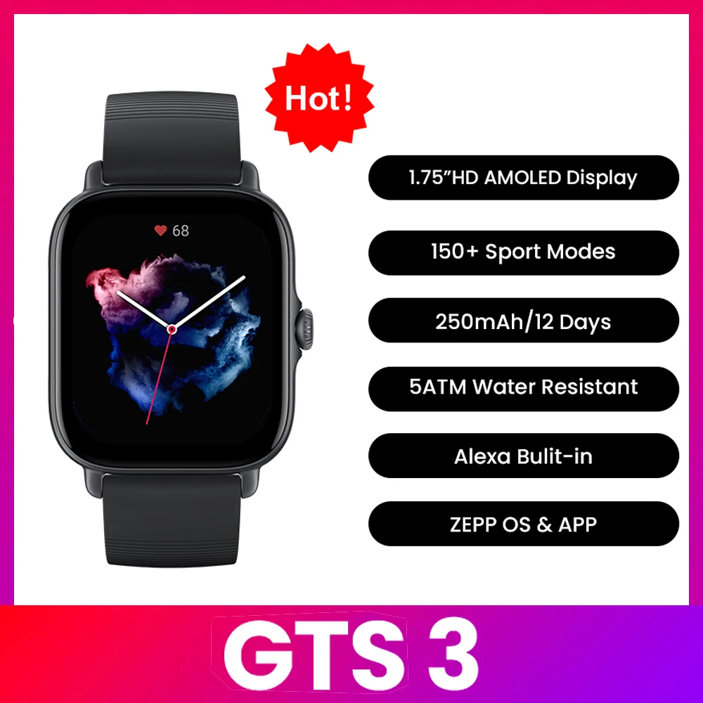 Smartwatch Timex Watches For Men - Amazfit GTS 3 スマートウォッチ 5ATM防水 GPS