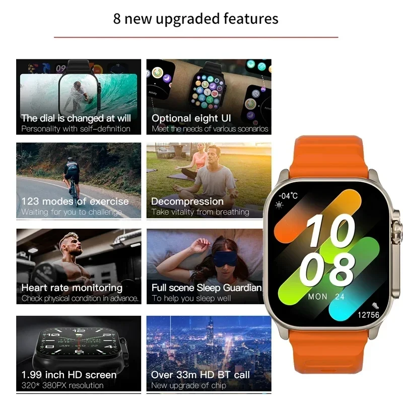 新型腕時計 T10 ウルトラ スマートウォッチ 49mm 2 - Smartwatch New Watches For Men のレビューと価格