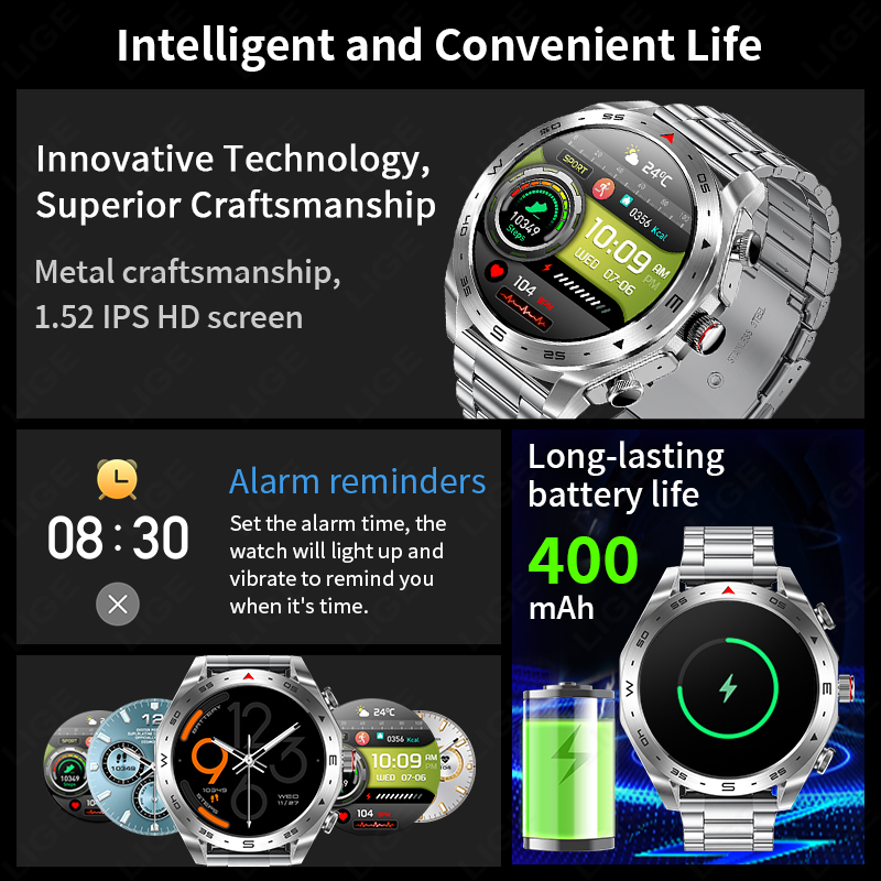 LIGE TWSイヤホン Bluetoothヘッドセット ス - Smartwatch Noise Watches For Women のレビューと価格