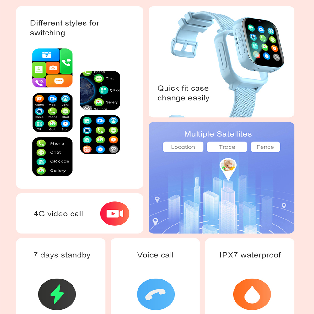 スマートウォッチ キッズ 4G GPS WIFI ビデオ通話 - Smartwatch Watches Gift For Boys のレビューと価格