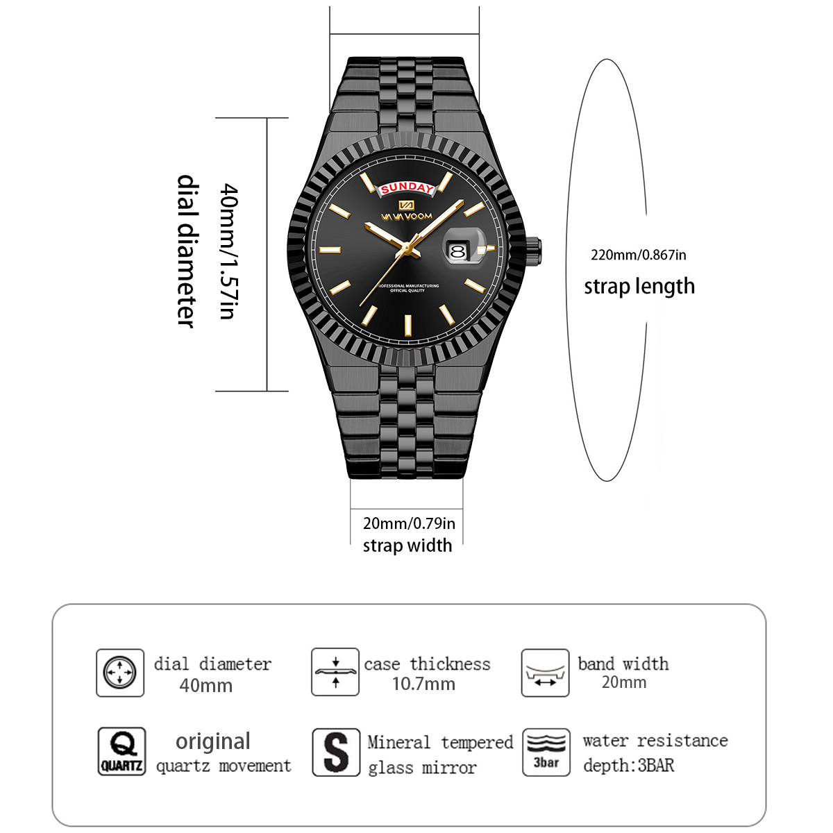 男性クォーツ時計パイロットシリーズ 40 ミリメートルゴール - Smartwatch Sports Watches For Men のレビューと価格