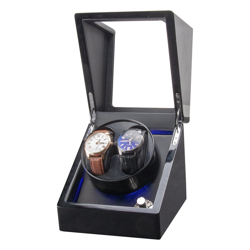 2スロット自動停止LED光沢木製ラッカー仕上げウォッチワイン - Watch Winder Single のレビューと価格