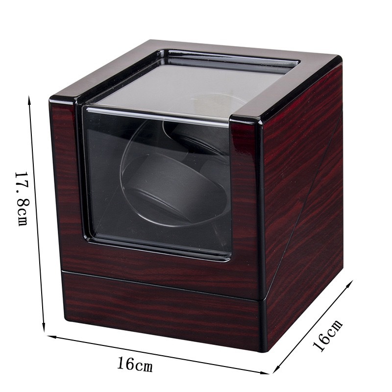 2スロット自動停止LED光沢木製ラッカー仕上げウォッチワイン - Watch Winder Single のレビューと価格
