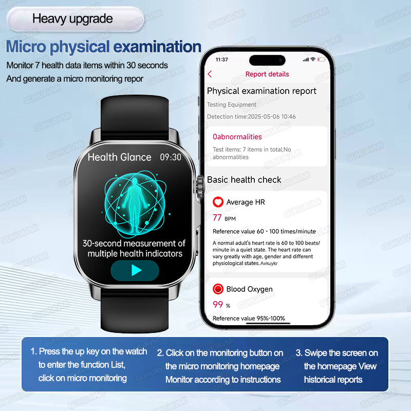 新型メンズ感情診断スマートウォッチ ECG+HRV 血液脂質 - Smartwatch New Watches For Men のレビューと価格