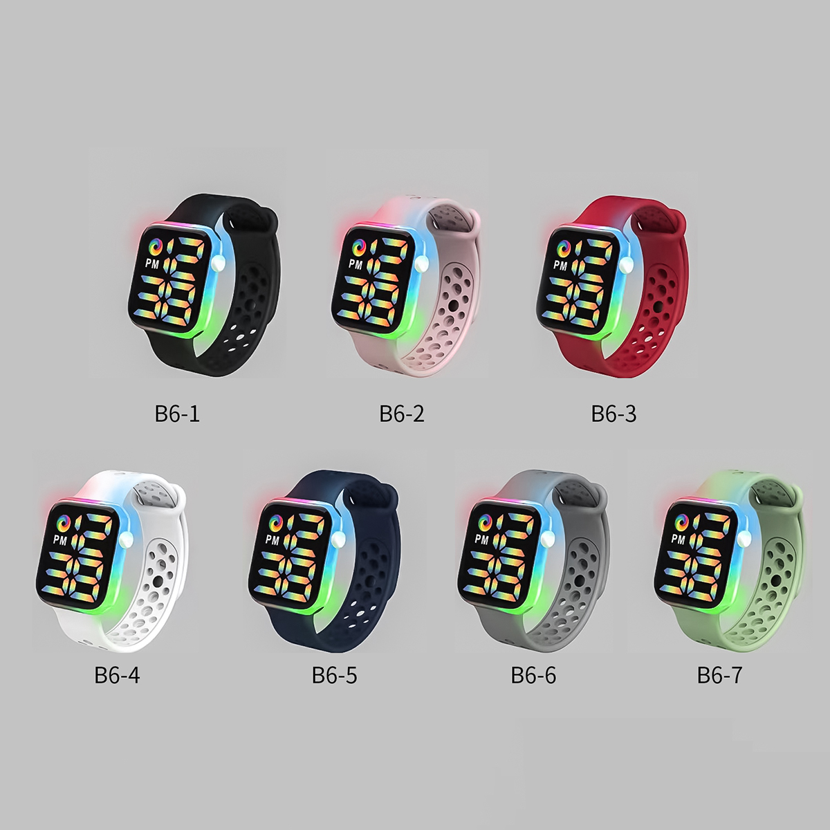 子供用スマート電子時計 LED カラフルな光るタッチスクリー - Smartwatch Watches Gift For Boys のレビューと価格