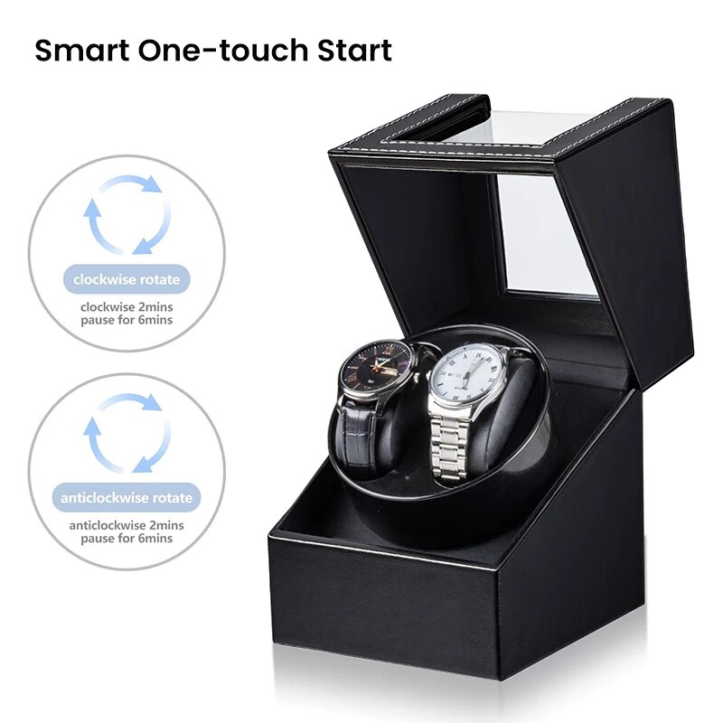 自動巻き時計ワインダー,サイレントモーター付き,2スロット, - Watch Winder Single のレビューと価格