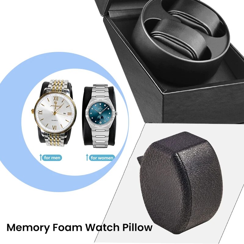 自動巻き時計ワインダー,サイレントモーター付き,2スロット, - Watch Winder Single のレビューと価格