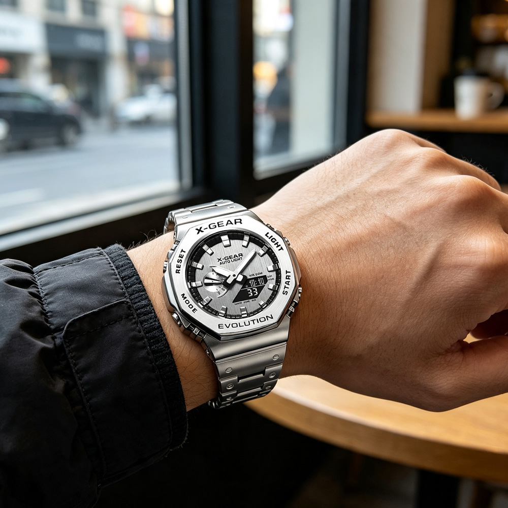 X-GEAR デュアルディスプレイデジタルスポーツウォッチ  - Smartwatch Sports Watches For Men のレビューと価格