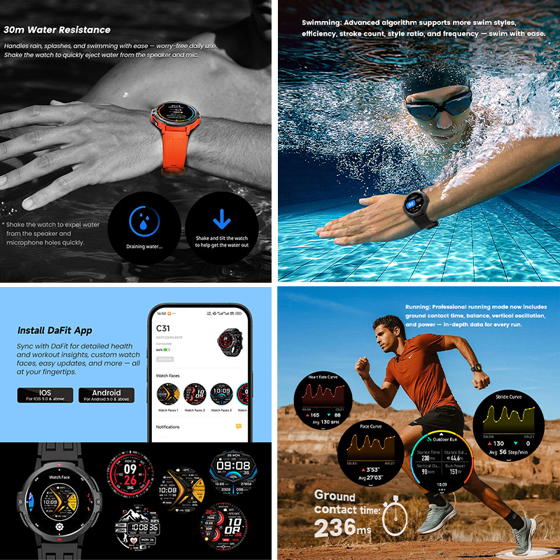 新型ミリタリーGPSスマートウォッチ 3ATM防水 580m - Smartwatch Timex Watches For Men のレビューと価格