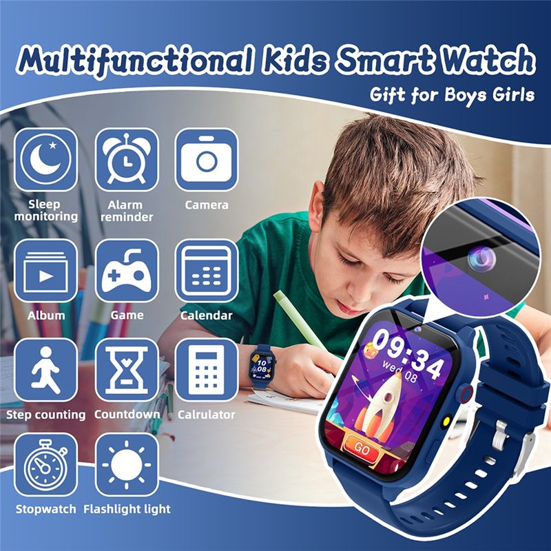 BNVN-子供用学習スマートウォッチ HDカメラ ゲーム 懐 - Smartwatch Watches Birthday Gift For Boys のレビューと価格