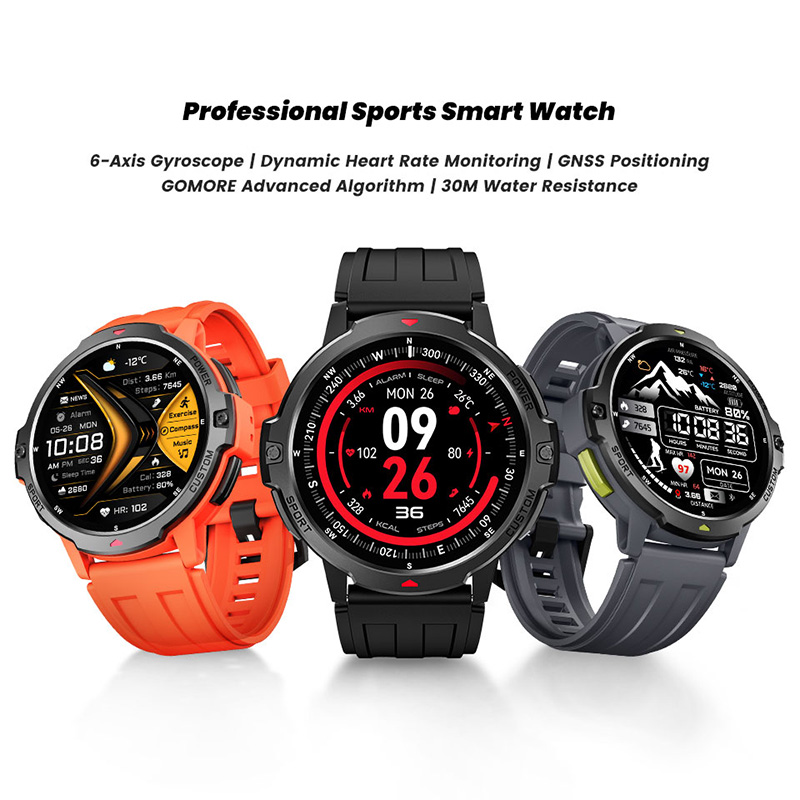 新しい 6 軸ジャイロスコープ軍用 GPS スマートウォッチ - Smartwatch Timex Watches For Men のレビューと価格