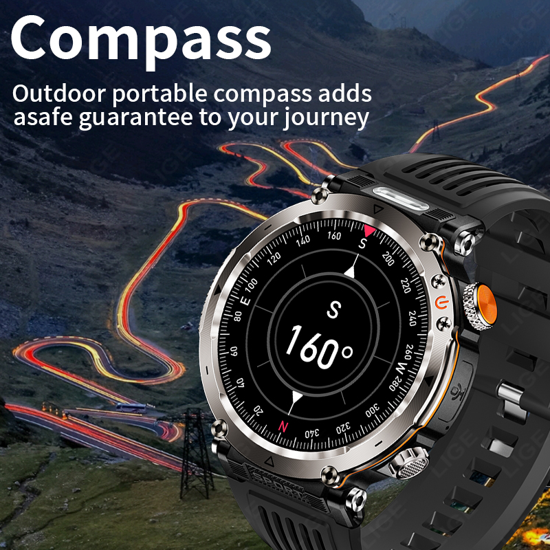 新しい軍事屋外スマートウォッチ男性心拍数モニター時計 LED - Smartwatch New Watches For Men のレビューと価格