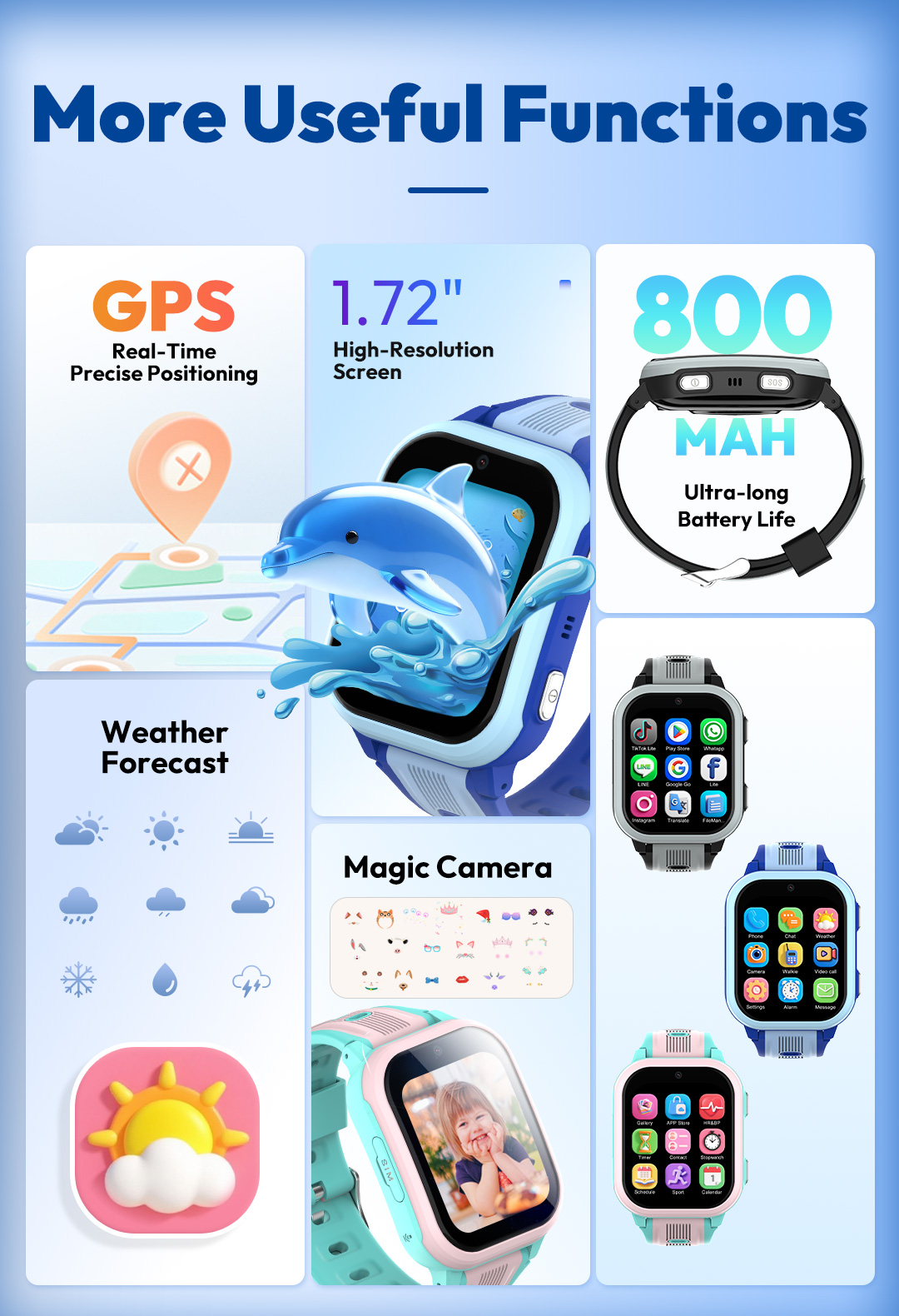 KT41スマートウォッチ - 4G対応子供用腕時計 - 高解 - Smartwatch Watches Gift For Boys のレビューと価格