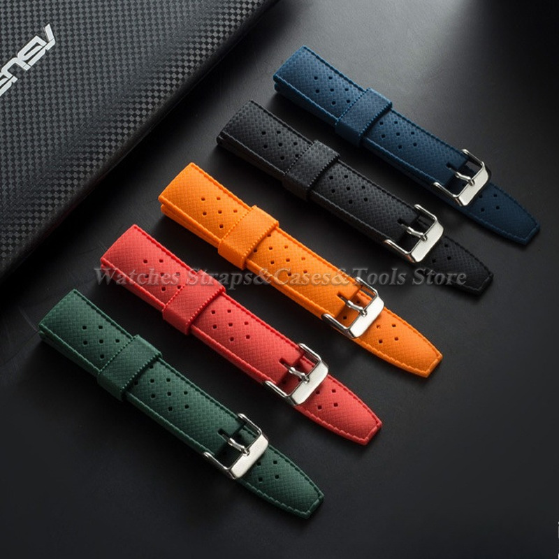 プレミアムトロピカルラバー時計ストラップ 20mm 22mm - Smartwatch Premium Watches For Women のレビューと価格